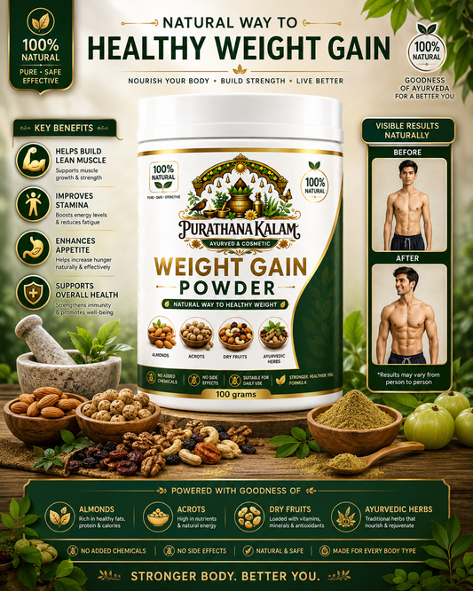 WEIGHT GAIN AYURVEDIC POWDER Ayurvedic Nutrition for Healthy Growth &amp; Strength 1OO gm